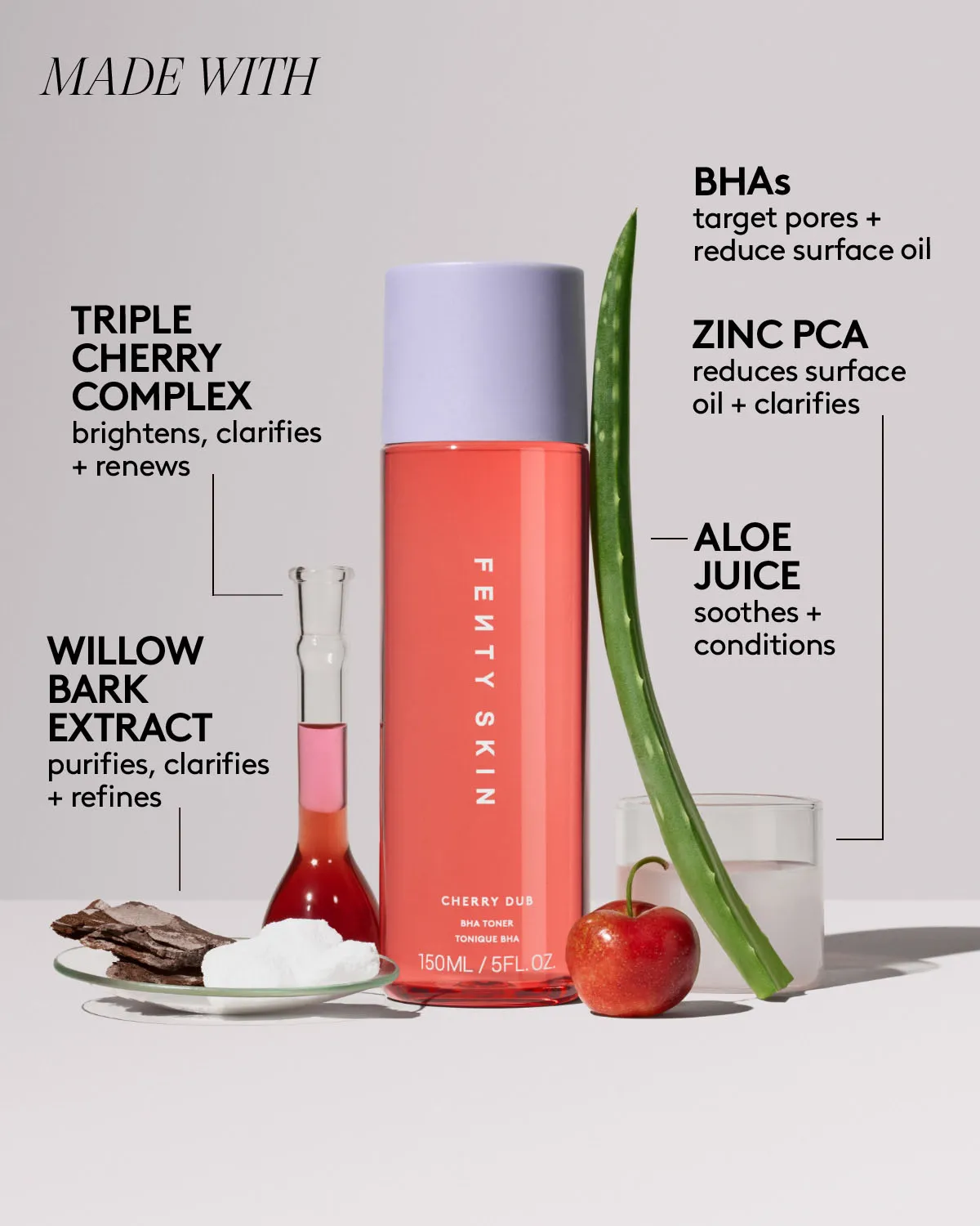Cherry Dub BHA Toner with Salicylic Acid   Aloe Juice