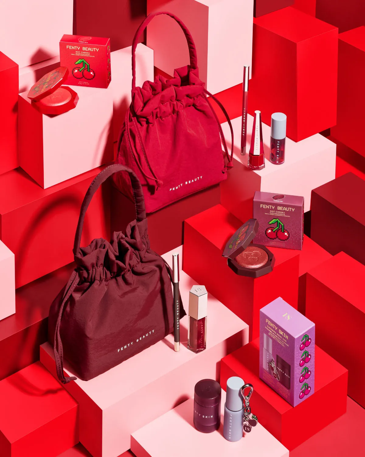 Cherry Mouth 3-Piece Lip Set   Pouch