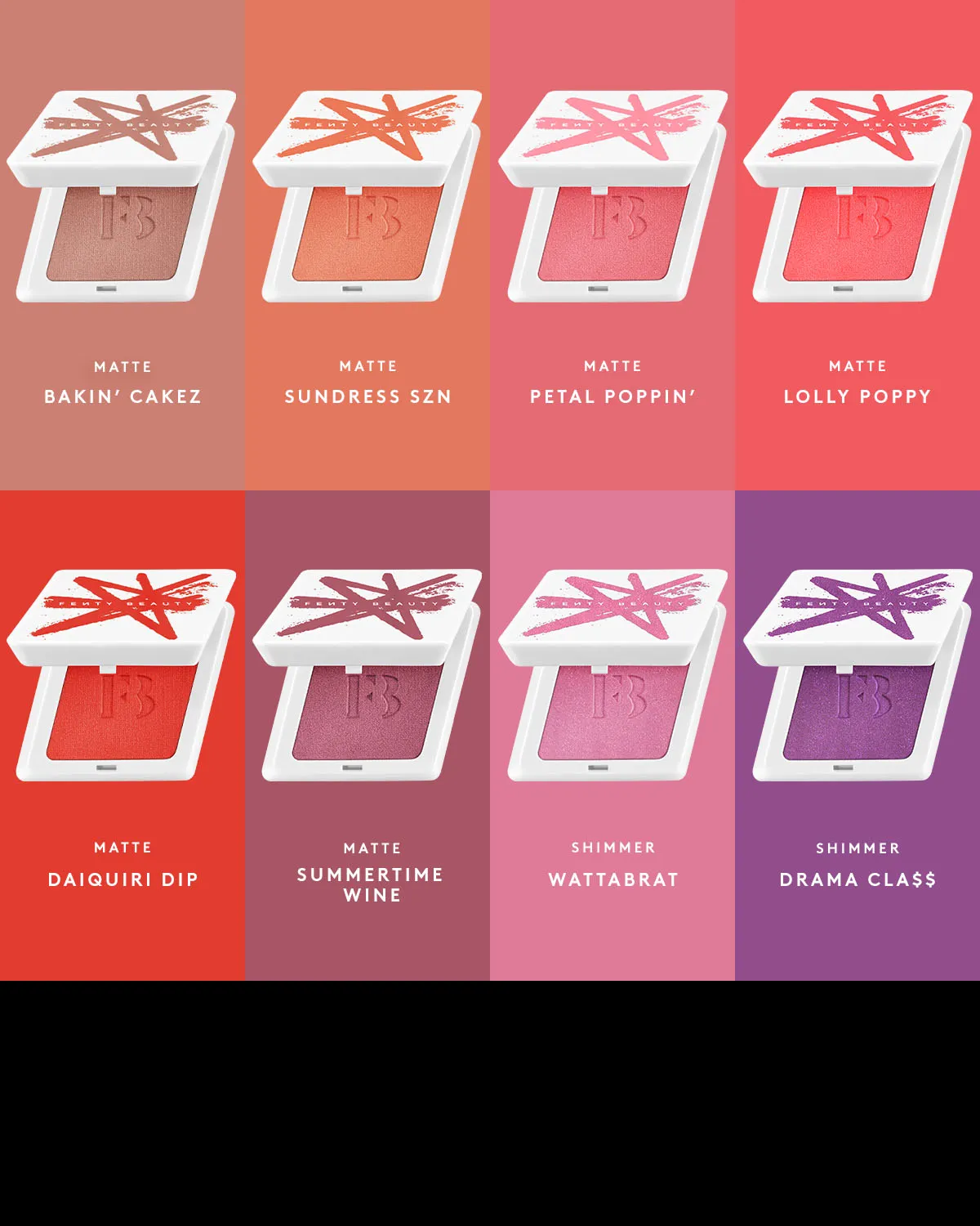 Fenty Cheeks Suede Powder Blush  Lolly Poppy