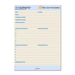 Skin Authority Skin Care Prescription Pad